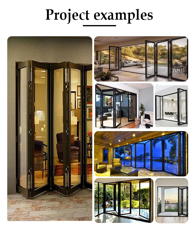 Customization Bifold Doors Aluminium Folding Patio Waterproof Soundproof Double Glass Folding Door For Windows And Doors