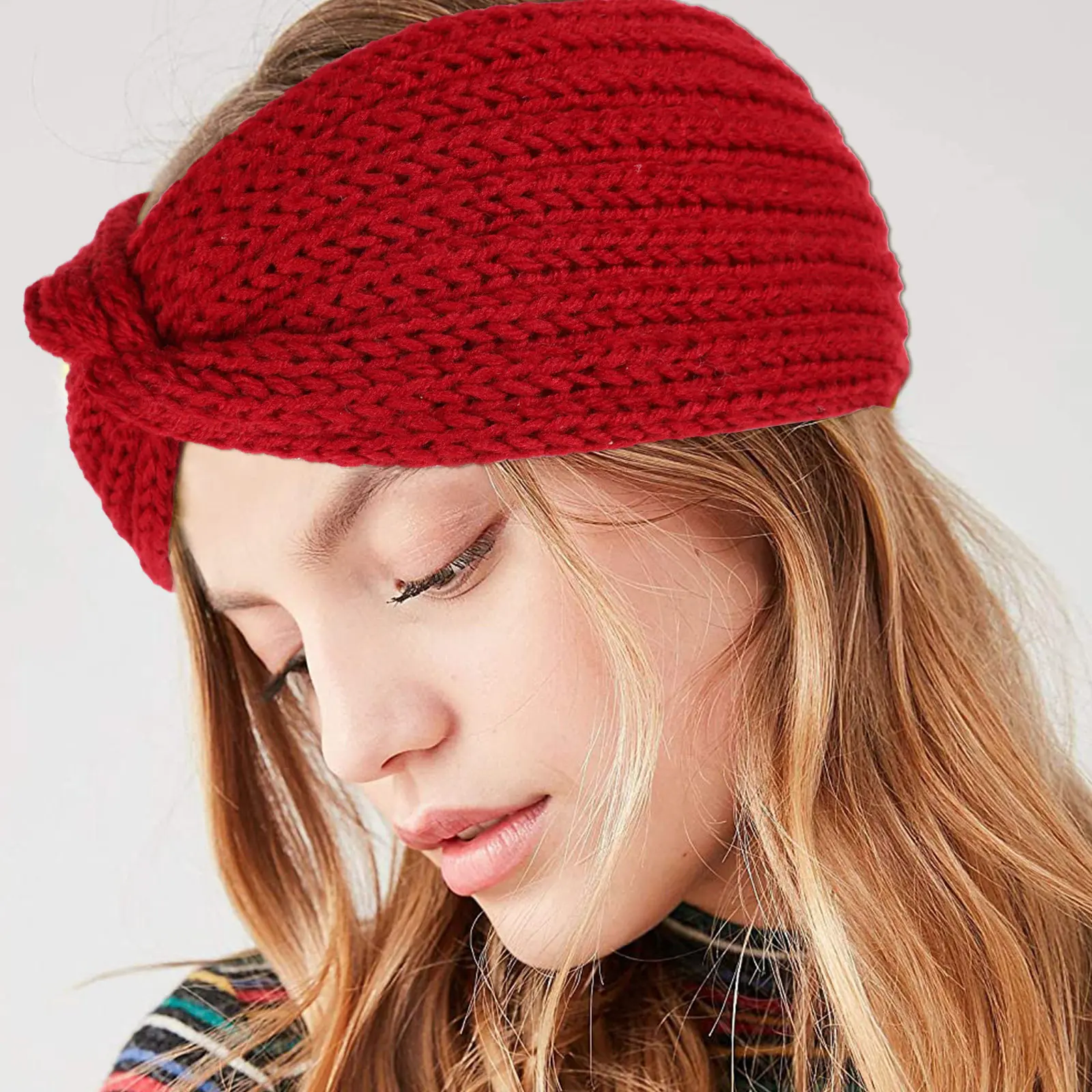 5Pcs Thick Knitted Wrap Headband Ear Warmer for Women Soft Knitting Wool Hairband Comfortable Skin Friendly Washable Winter