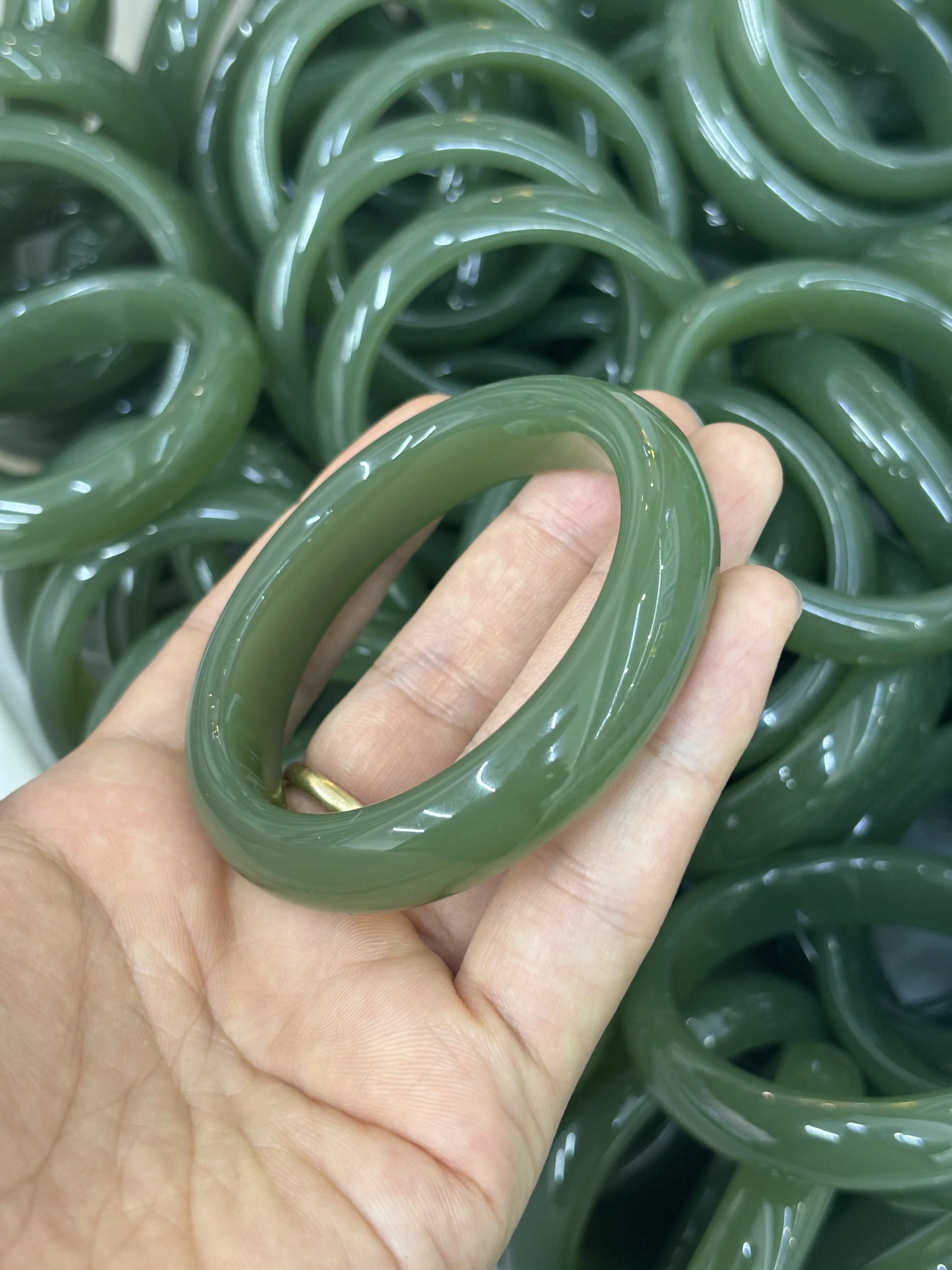 

9 Natural Jade Myanmar Jade Jasper Bracelet Women's Ice Full Green Jade Bracelet