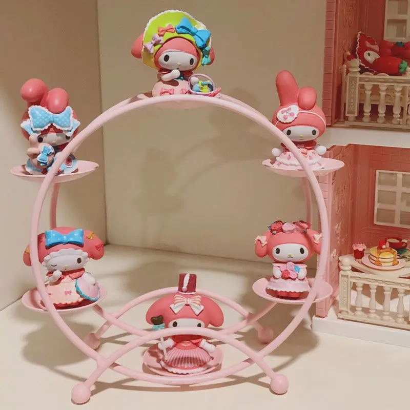 Ferris Wheel Sanrio My Melody Tea Party Hand-held Rack Desktop Blind Box Ornaments Surrounding Doll Display Rack Display Rack