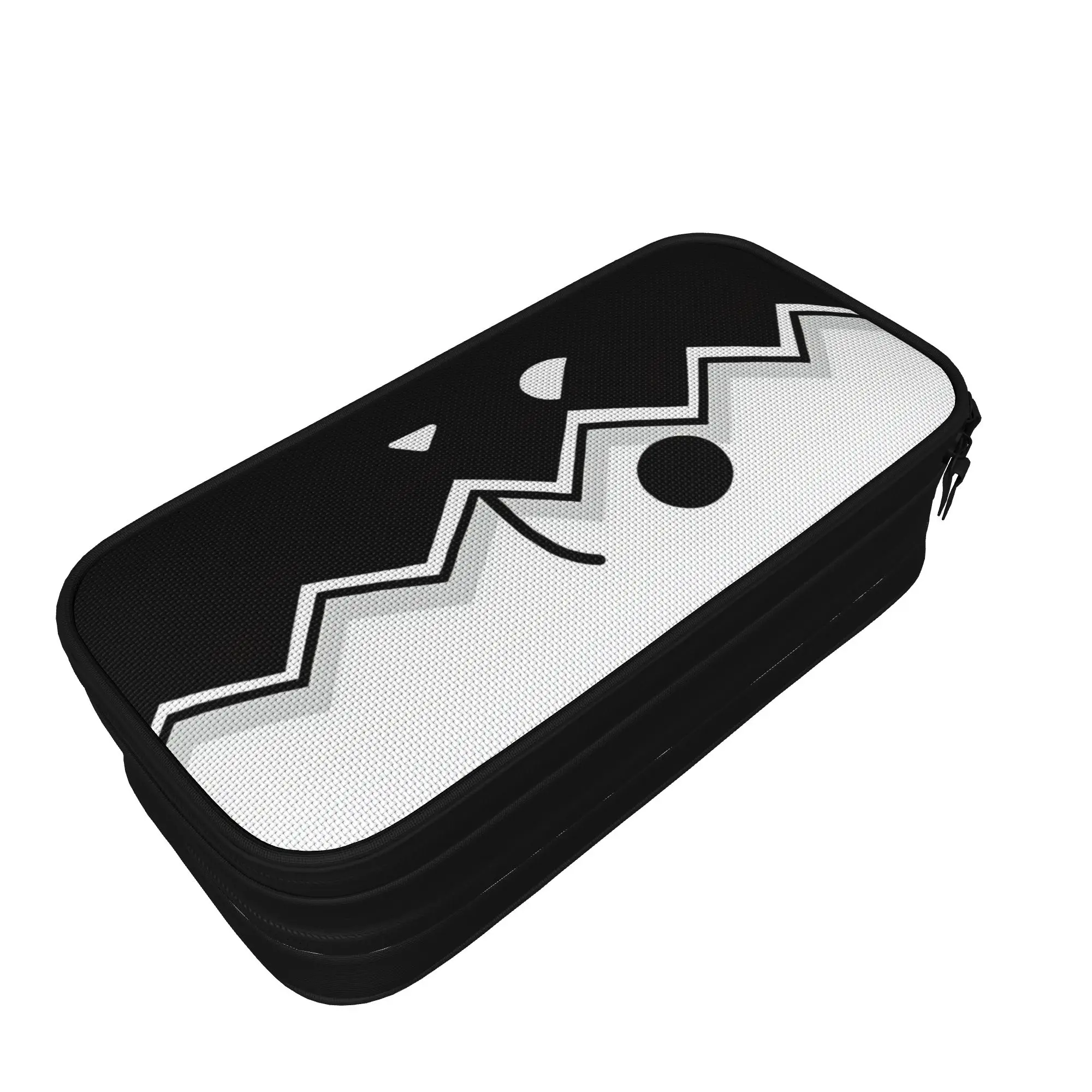 Geometry Gaming Dashed Pencil Case University Pencil Pouch Students Double Layer School Pencil Cases Custom Stationery Organizer