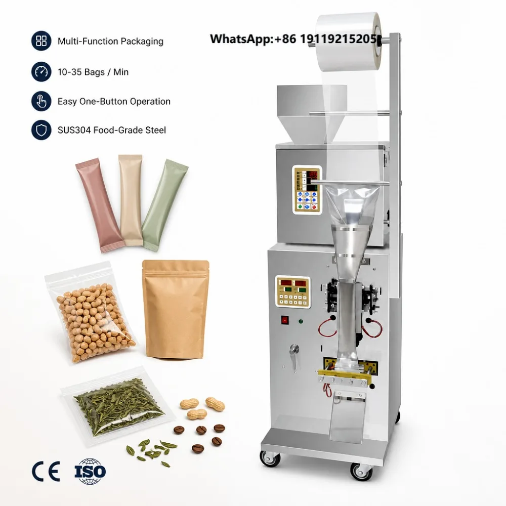 Automatic PLC-controlled Electric Vertical Coffee Powder Tea Bag Sugar Pepper Salt Spice Filling Multi-functional 220V Packaging