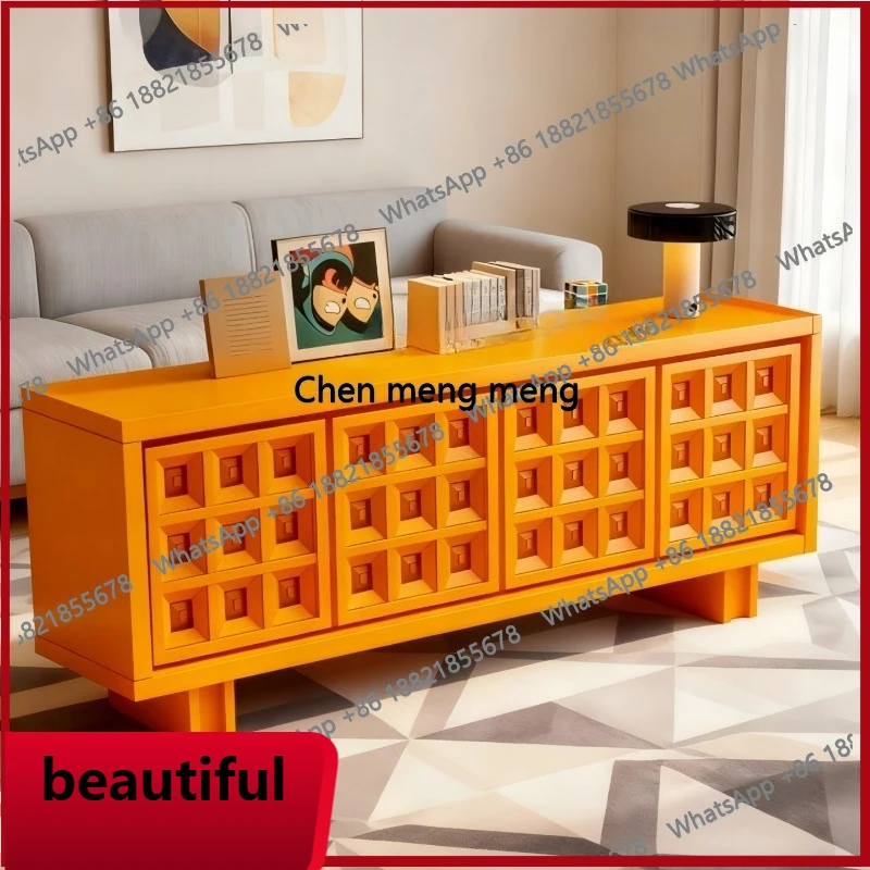 

X Solid wood entrance cabinet, living room storage decoration, household tea cabinet against the wall