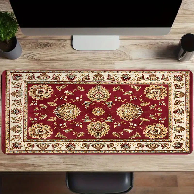 large bohemian Moroccan style rubber mousemat rectangular Persian  desk pad non-slip base suitable for home and office use