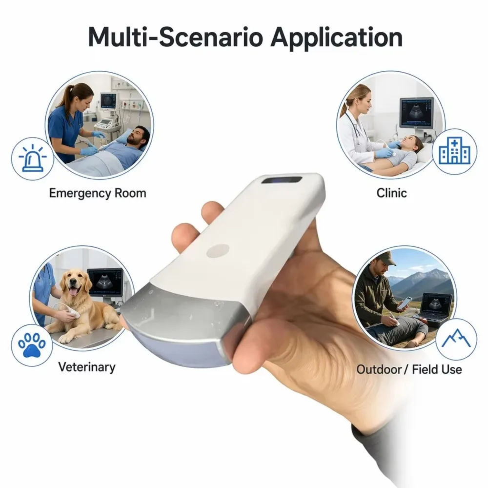 Handheld Wireless Veterinary Ultrasound Machine Portable Scanner for Abdominal Cardiac Examination in Dogs and Cats