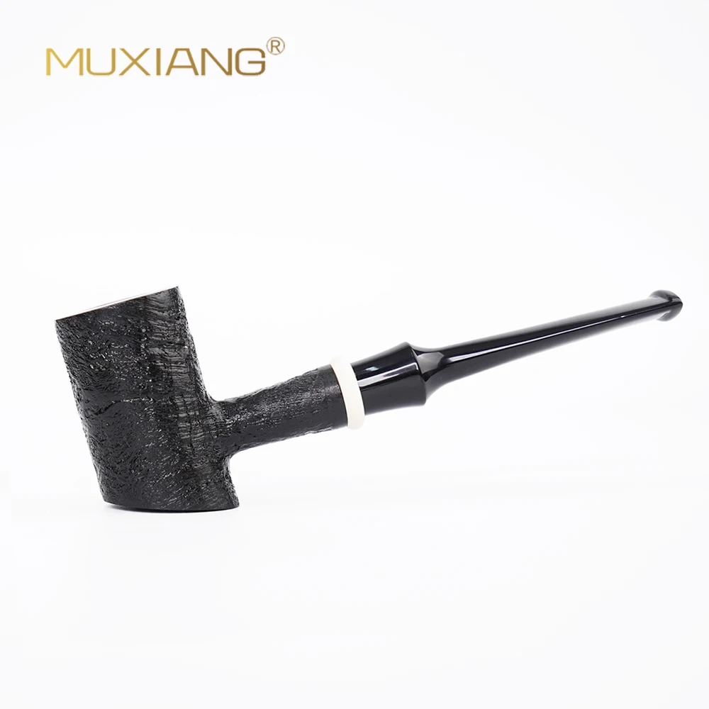 

Muxiang Handmade Briar Pipes Hammer Desktop Tobacco Pipe Wooden Straight Stem Pipe Real Briar Pipes Bowl Diameter 18mm 35g