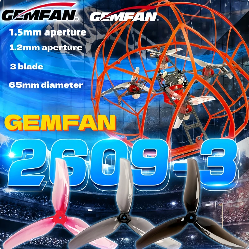 

Qianfeng Gemfan2609-3 three-blade propeller 65mm F9A-B U14 drone soccer hollow cup FPV 1.2mm/1.5mmaperture