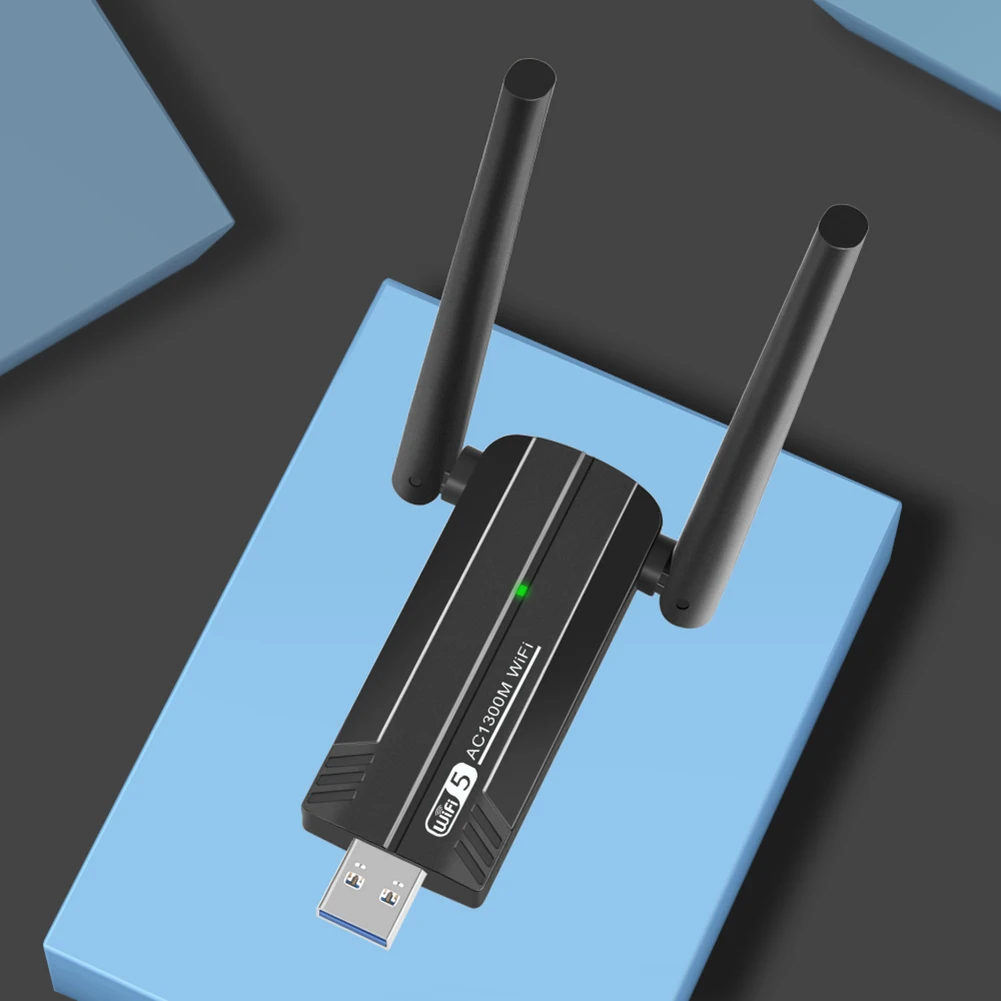 

Wireless Network Card 867Mpbs WiFi 6 Receiver Dongle Drive Free Supports for Windows Vista/XP/7-11/Linux OS/ OS for Desktop