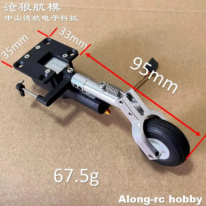 Retractable Landing Gear 95mm Kneeling Nose 111mm Main for 2-3.5kg Hobby Airplane DIY Jet Fighter with PU Wheels