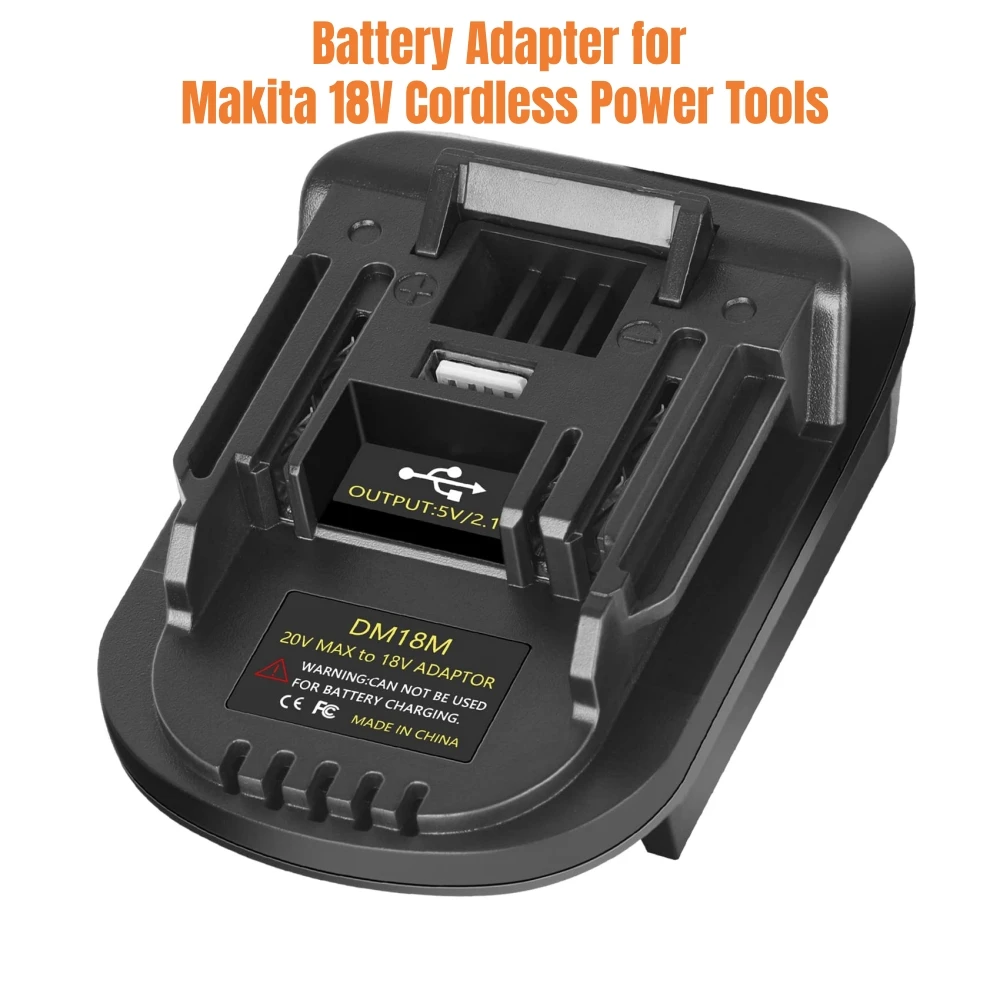 

DM18M Battery Adapter, Convert Dewalt 20V and Milwaukee 18V Lithium-ion Batteries Compatible with Makita 18V Cordless Power Tool