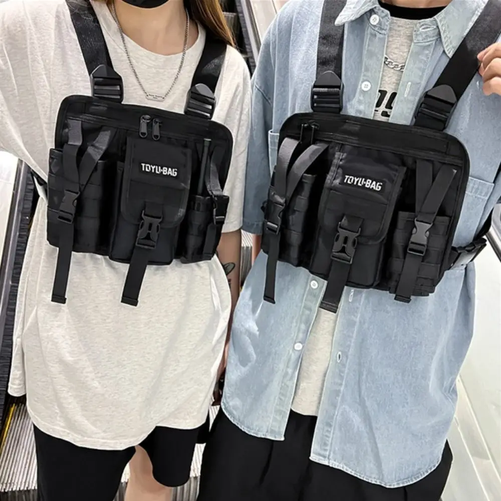 

Oxford Cloth Molle Chest Bag Reflective Breathable Hip Hop Vest Bag Large Capacity Waterproof Molle Shoulder Vest Bag Outdoor