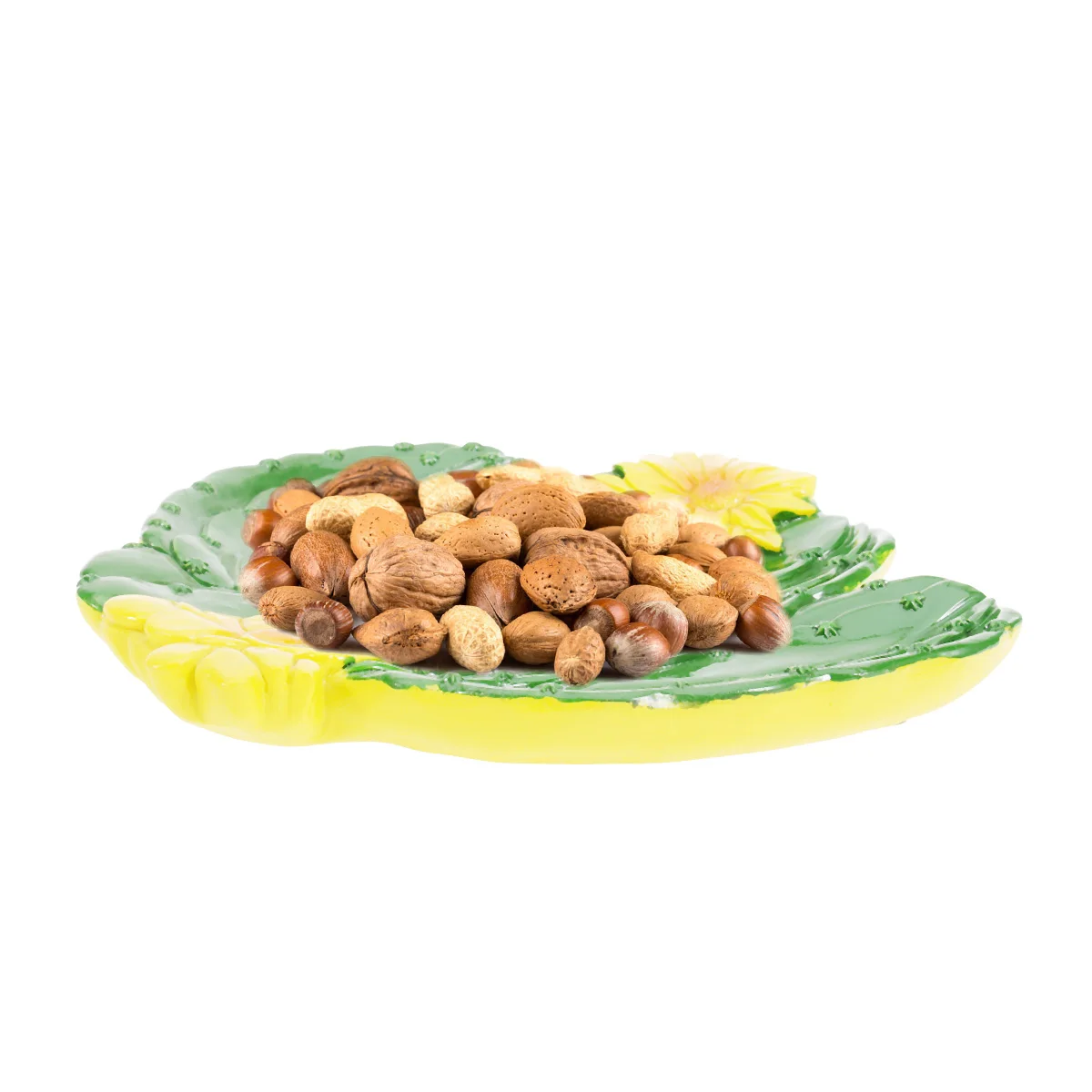 

Resin Jewelry Tray Simulation Plants Design Dried Fruit Plate Candy Dish Nut Bowl Decorative Storage for Home Kitchen Office Use