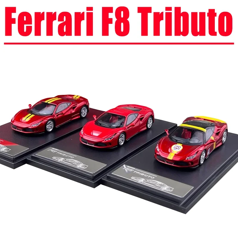 Modelo XF 1/64 Ferrari F8 Tributo, vehículo de juguete de aleación, modelo de Metal fundido a presión, regalos