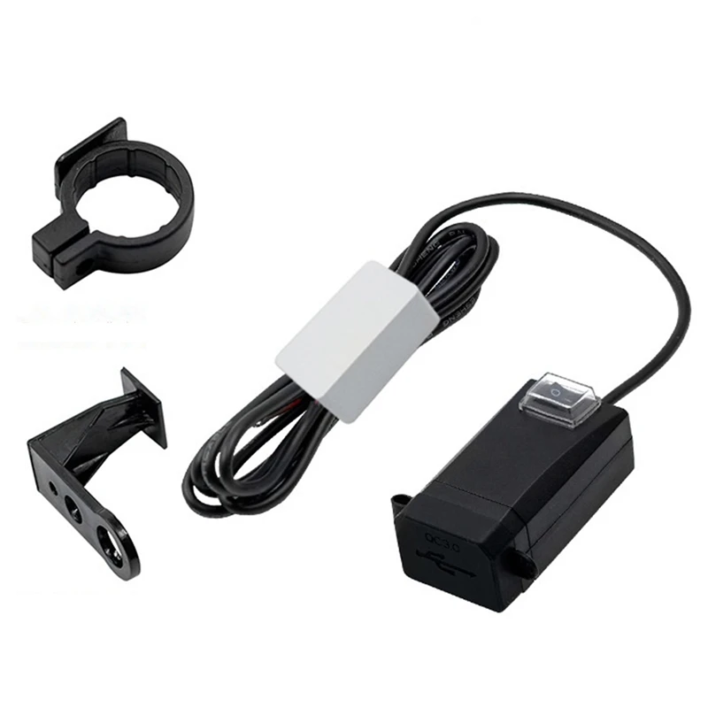 

12V-24V QC3.0 Dual USB Port Waterproof Motorcycle Handlebar Charger Adapter Power Supply Socket For Phone Navigation