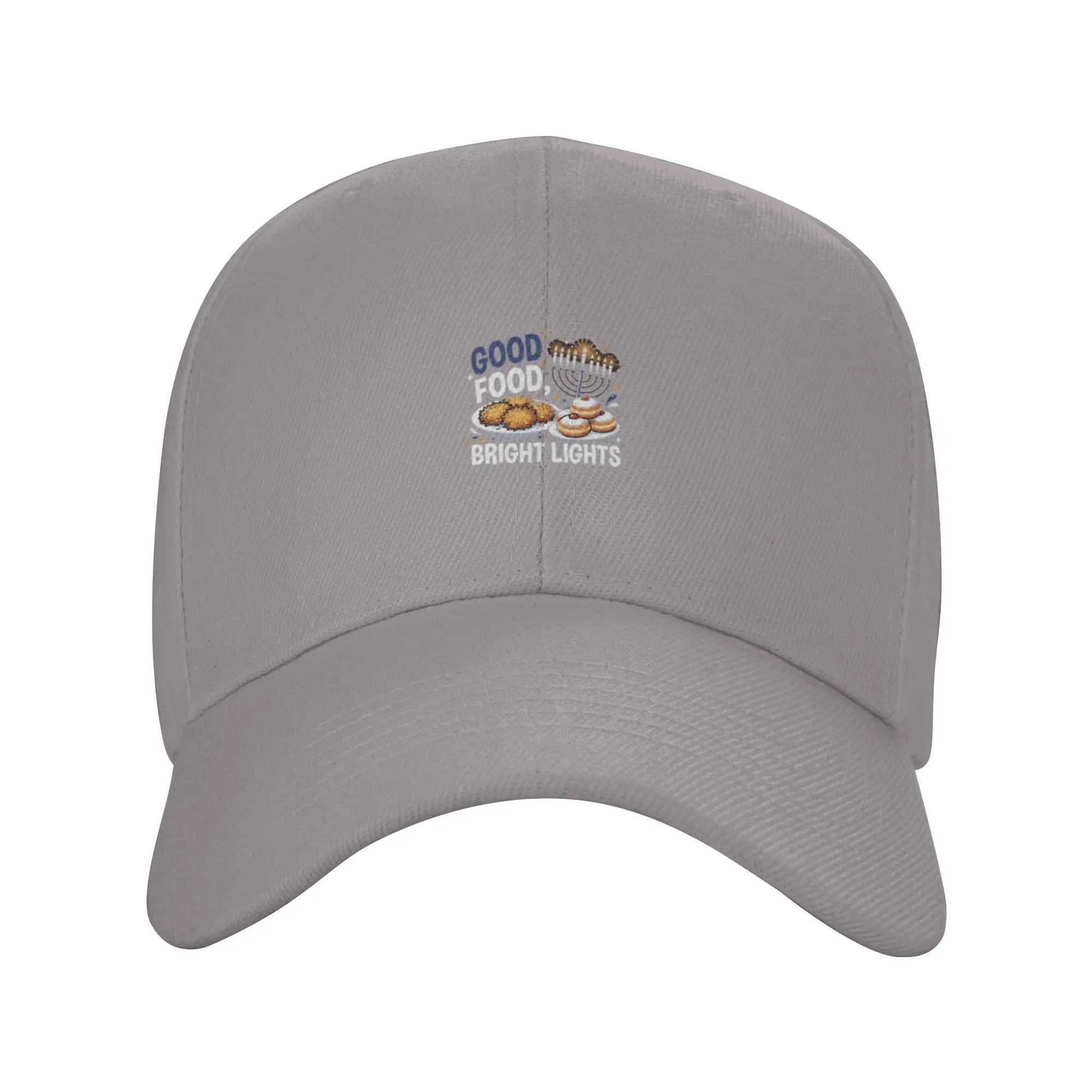 Hanukkah Good Food Bright Lights Menorah Latkes Trendy Baseball Cap Outdoor Workout Embroidered Cap Dad Hat