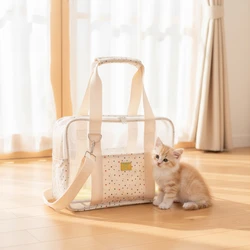 Mochila transportín transpirable para perros y gatos con ventana
