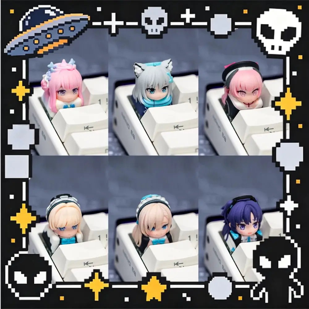 Strato Studio Blue Archive Theme Keycaps Anime Cross Axis Keycap Character Role Artisan Key Cap Cartoon Keyboard Accessories