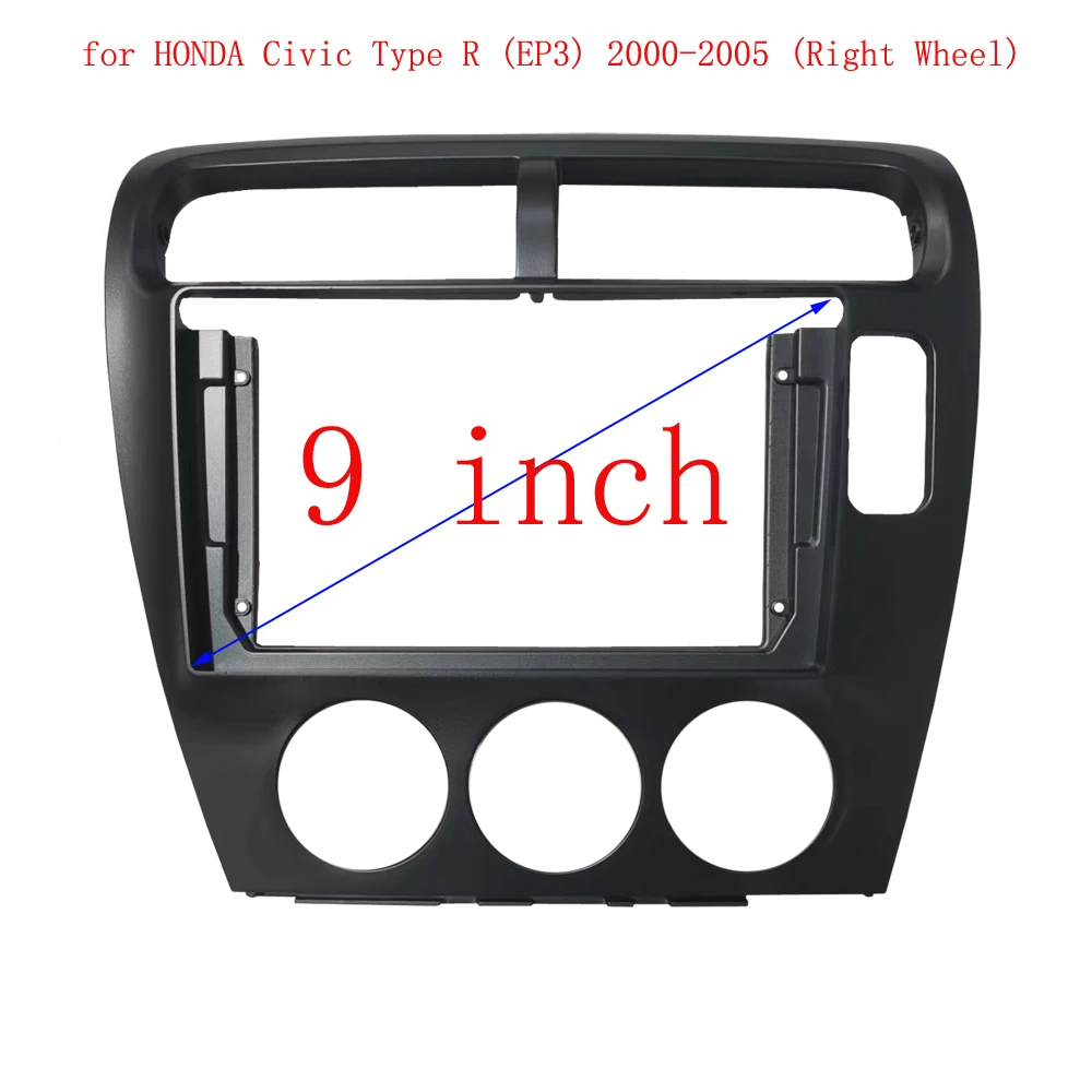 

9 inch Car Fascia Radio Panel for HONDA Civic Type R (EP3) 2000-2005 (Right Wheel) Dash Kit Facia Console Bezel Adapter Plate