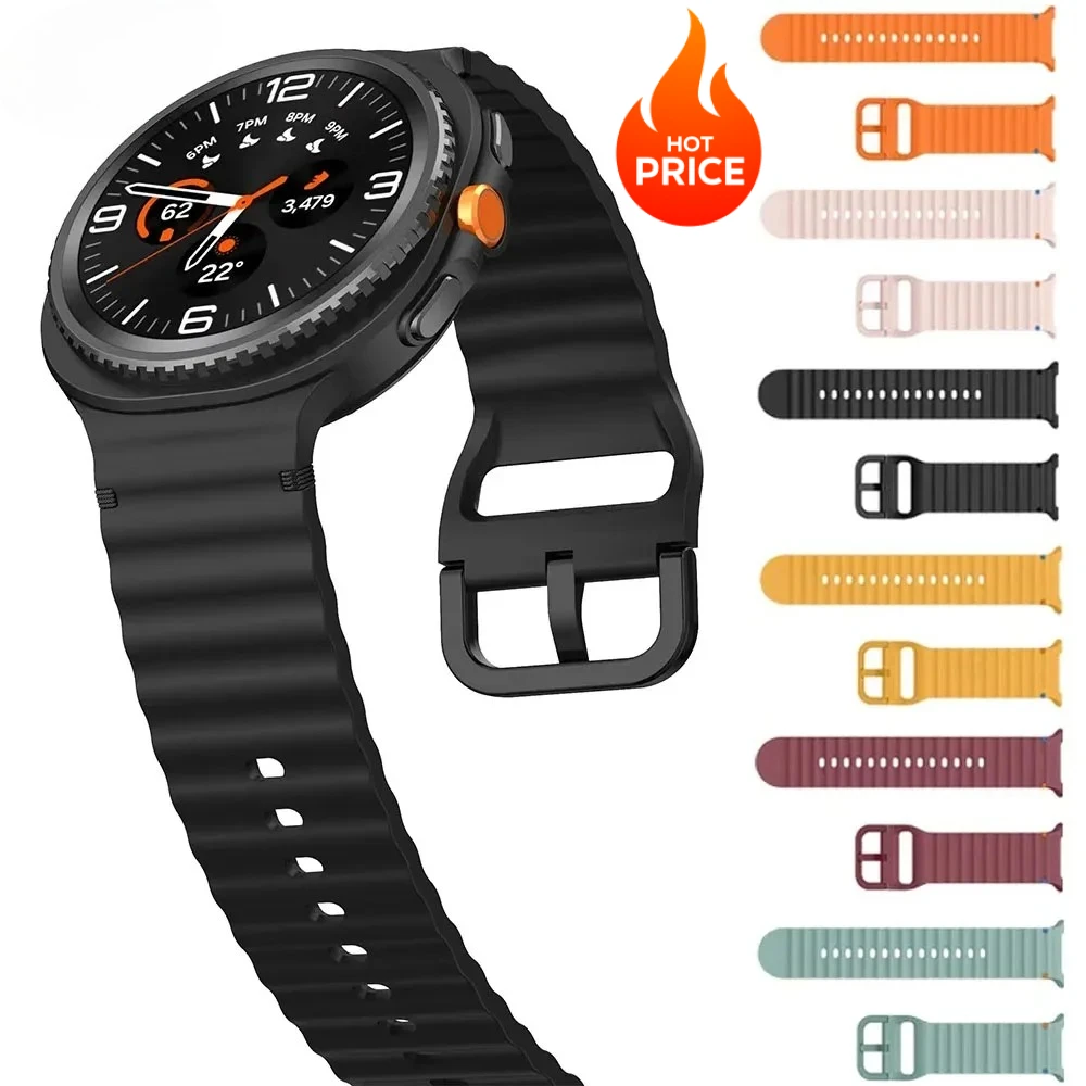 Silicone Band For Samsung Galaxy Watch 9 8 44mm 40mm Sport Strap Watchband For Galaxy Watch8 Classic 46mm Bracelet Belt