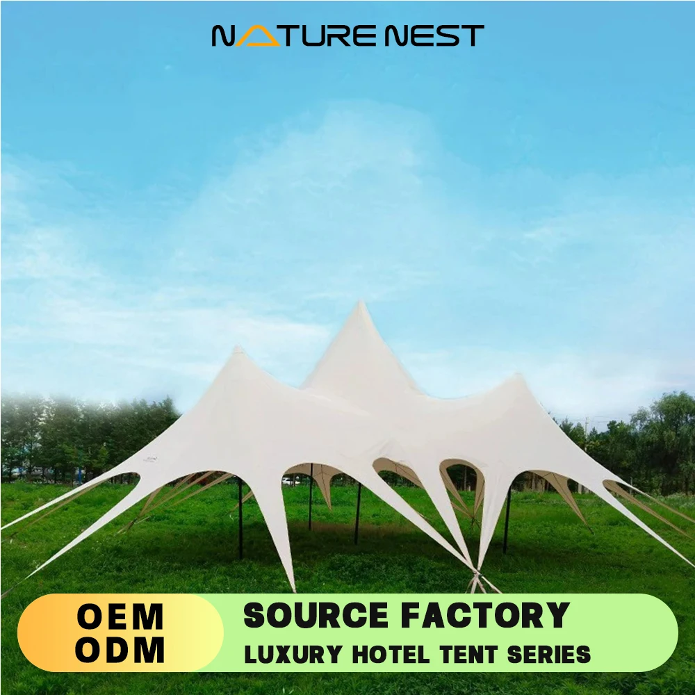 

Lotus Tent Star Shade Tipi Three Peak Star Teepee Canopy Single/Double Pole Gazebo Stretch Octopus Canopy Tarp Outdoor Camping