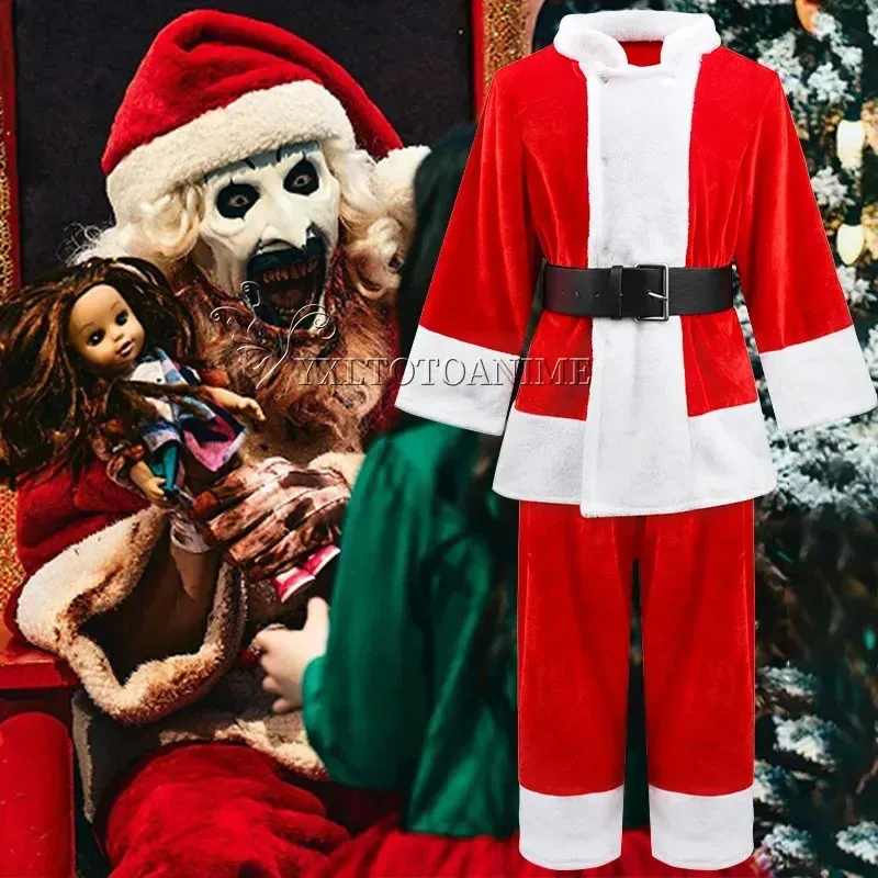 

Костюм Art The Clown для косплея из фильма Terrifier 3, От 3 до 10 лет, Рождественская одежда для отца, маска, очки x 8 дюймов,