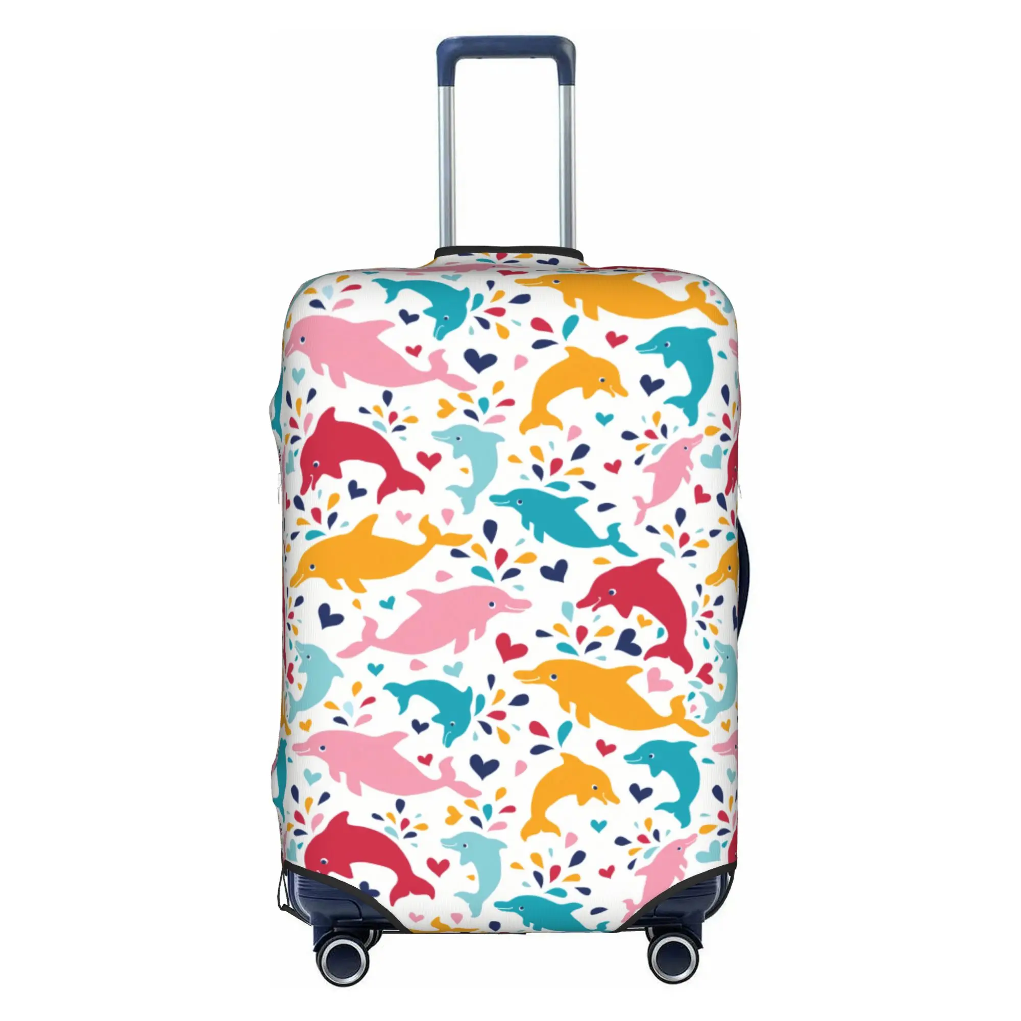 Fashion Funny Colourful Creative Dolphins Printed  Luggage Cover Protector Dust Proof  Travel Suitcase Covers