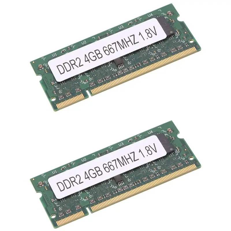 2X DDR2 4GB Laptop Ram Memory 667Mhz PC2 5300 SODIMM 1.8V 200 Pins For AMD Laptop Memory
