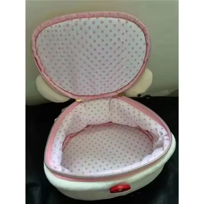 New Cute Rilakkuma Bear Girl Plush Elliptical Stereoscopic Makeup Bag Portable Storage Bag Cute Cartoon Easy Bear Bear Storage W