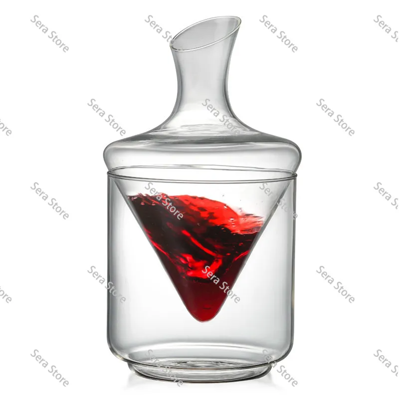 Factory Direct Ice Bucket Decanter, Glass Decanter Set with Slanted Mouth, Perfect for Bar Use, Home or Commercial Wine Serving