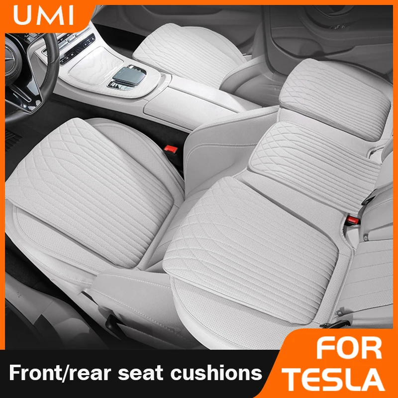 

For Tesla Car Cushion Nappa Leather Breathable Non-slip Car Seat High Rebound Pad Seat Cushion Four seasons Universal Auto Seat
