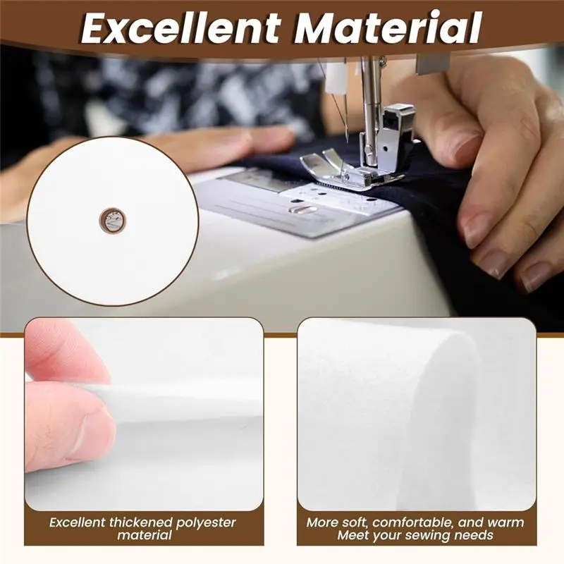 AB33-3 Rolls Jelly Roll Batting Strips For Rugs Polyester Quilting Jelly Roll Fabric With Fabric Tube Maker And Awl For DIY