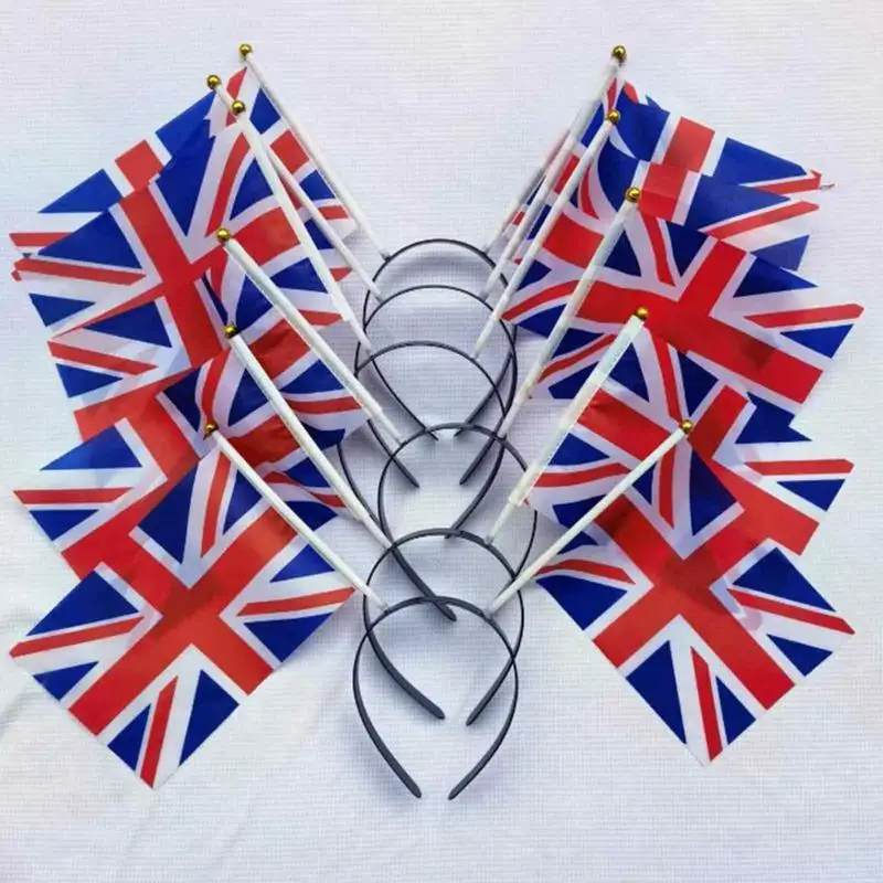 2023 Union Jack Flag Headband Anniversary British Flag Bow Hairband Hair Hoop Hair Accessories British Flag Headband Props