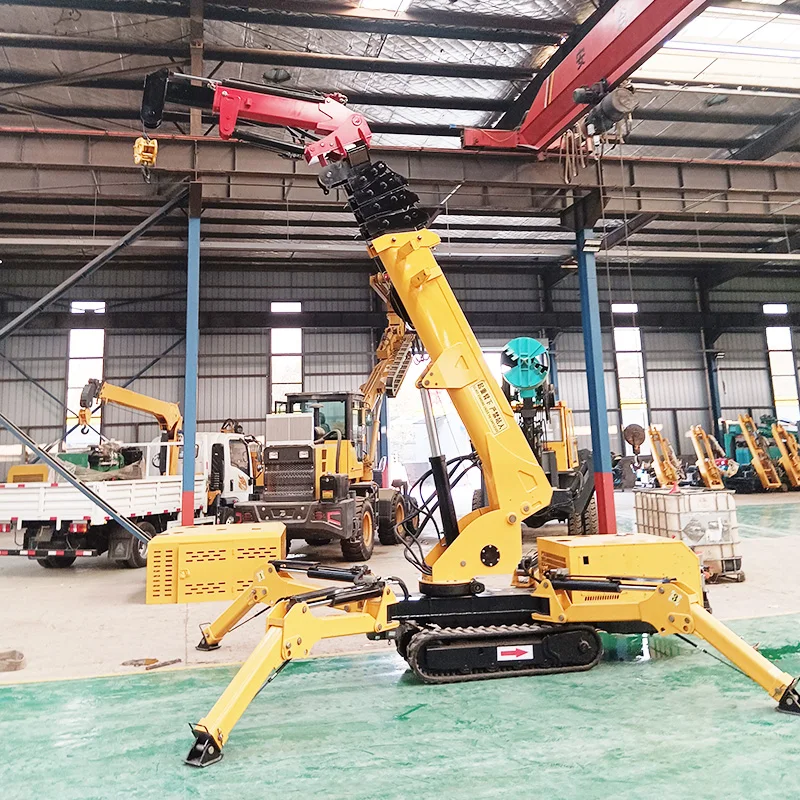 Spider Crane with Long Arm Hydraulic Crawler Crane 360 Rotation Lifting for Bridge Maintenance Infrastructure Project Customized