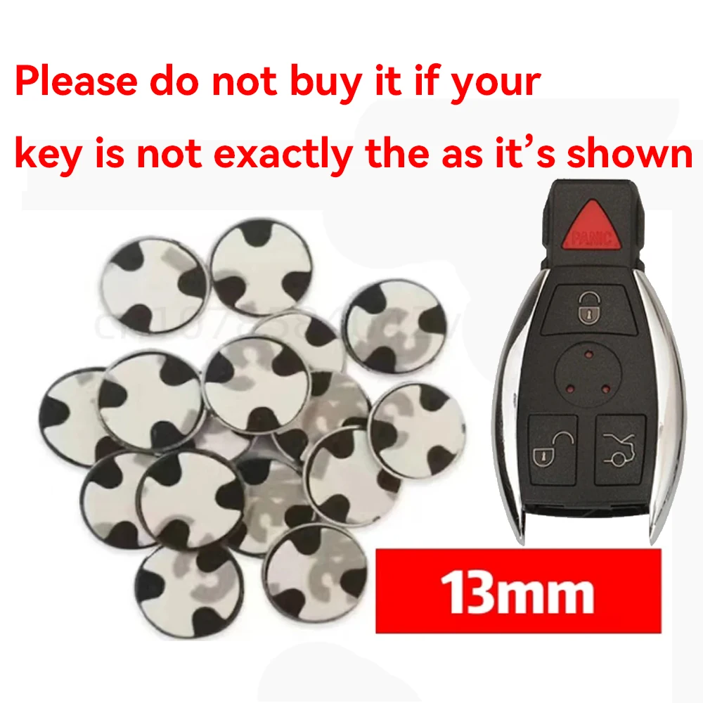 Controle remoto Car Key Sticker, Emblema Logo Substituição Badge, Mercedes Benz Cover, venda quente, 10pcs por lote, 13mm