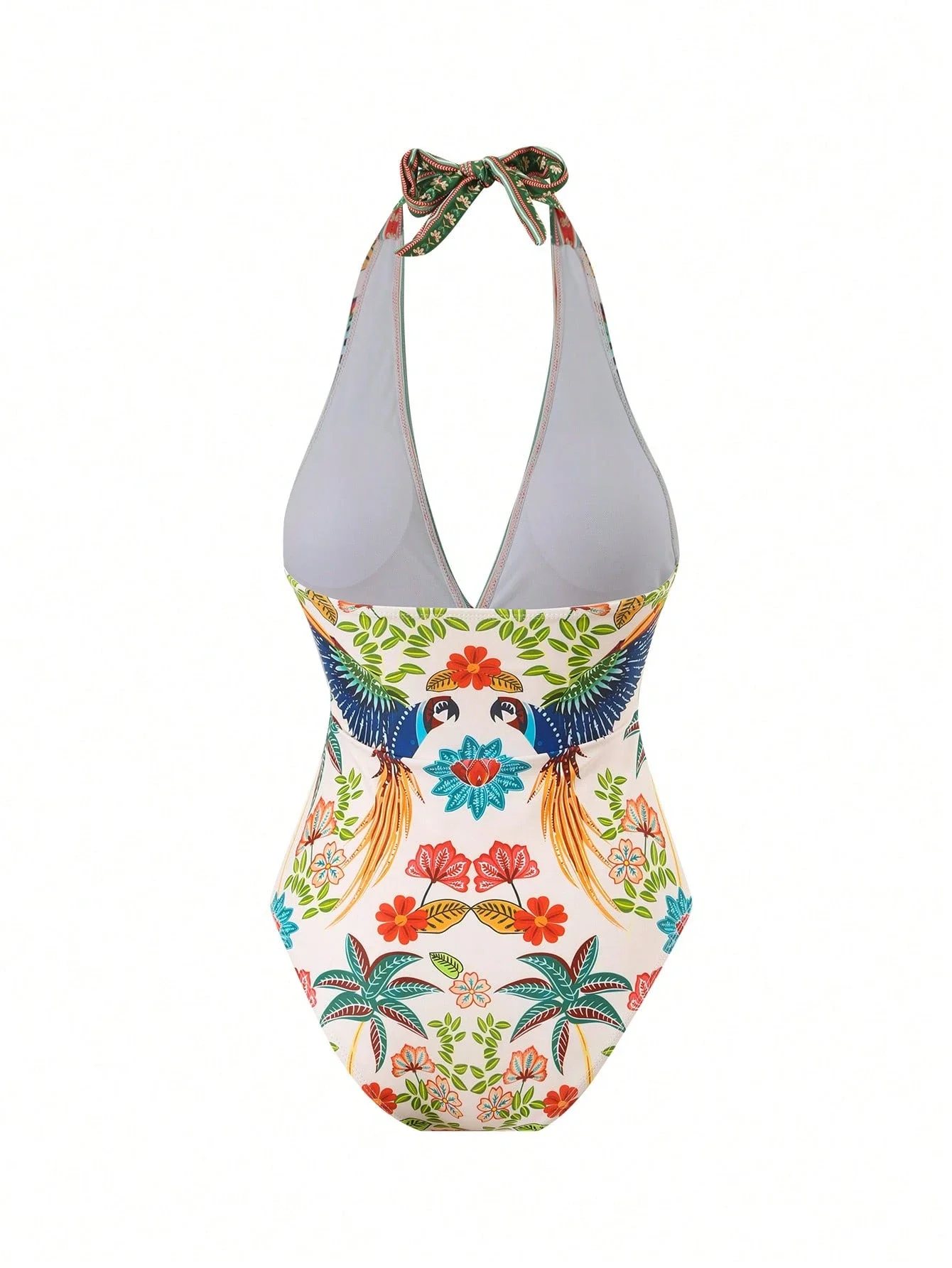 

Купальник-халтер с принтом и длинной сетчатой юбкой для женщин, комплект для пляжного отдыха