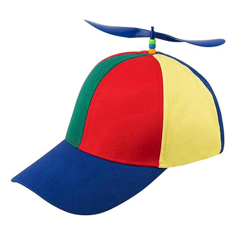 Propeller Hat, Colourful Propeller Hat,Adults Helicopter Hat With Propeller, Summer Sun Protection Hat Propeller Hat