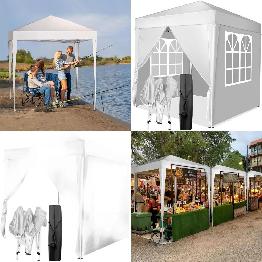 

Палатка-шатер 6,5м x 6,5м с 4 стенками, идеально подходит для улицы, мероприятий и кемпинга, белая