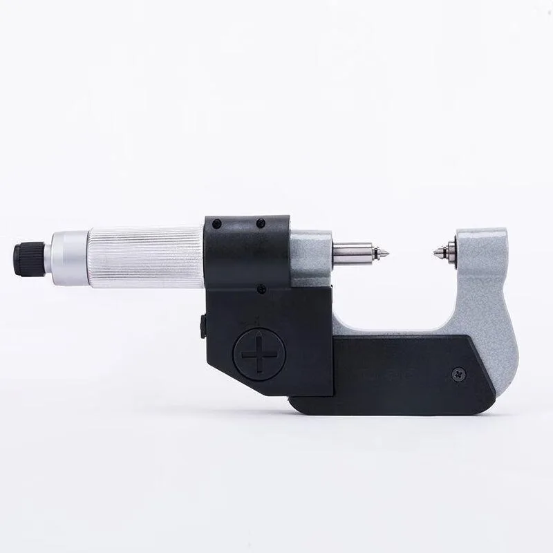 Straight forward digital display thread diameter measuring device, external thread parameter detection assembly, multi-range