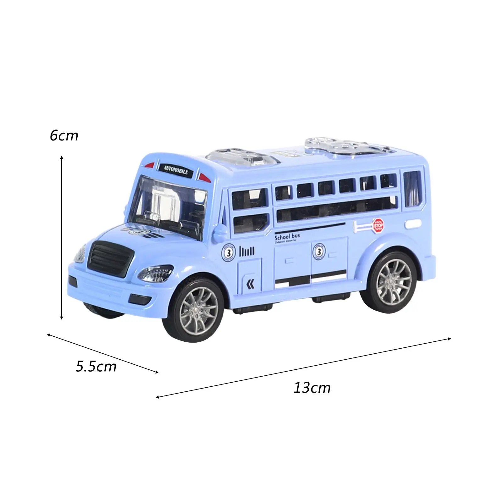 School Bus Toy Model Interactive Openable Door Travel Bus Simulation Pull Back Car for Teens Boys Girls Preschool Children Gift