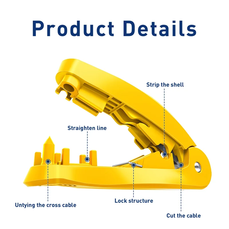 AAAN-4-In-1 RJ45 Network Cable Tool With Cutting,Stripping,Untangling, And Straightening Functions Applies To STP/UTP Cable
