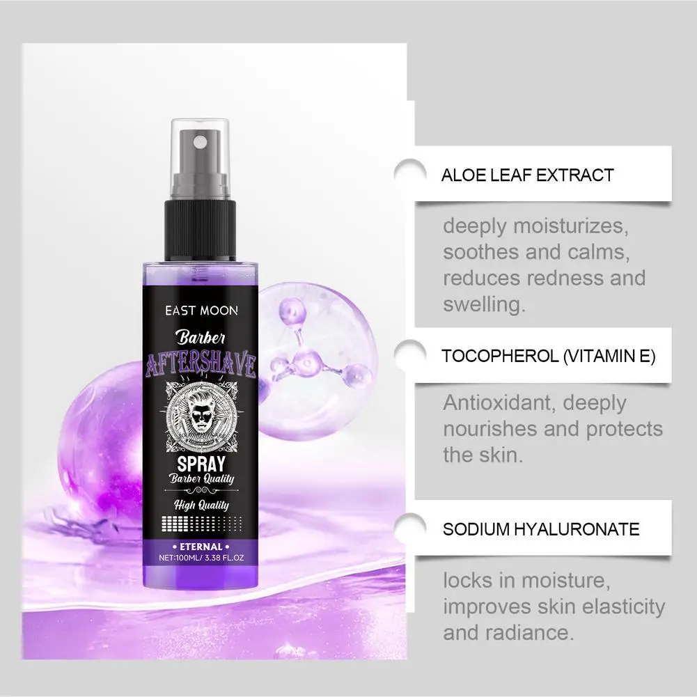 Spray para después del afeitado para hombres, hidratante profundo, reparación preparada, calmante, cuidado de la barba dañada, Spray para después del afeitado para hombres