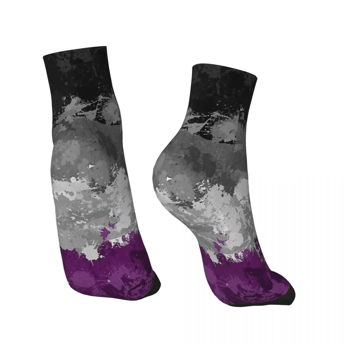 LGBT Sexual Minority Special Love Asexual Paint Splatter Flag Ankle Socks Male Mens Women Summer Stockings Harajuku