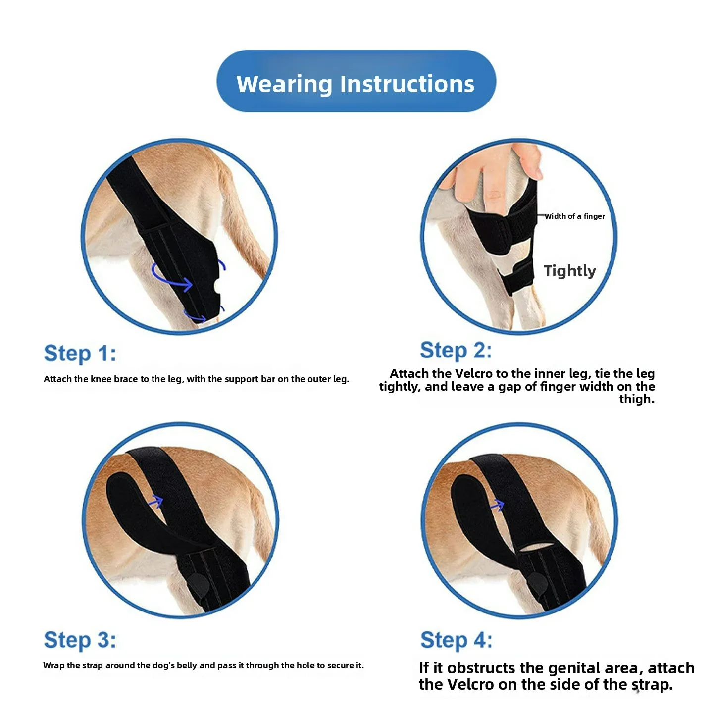 Ochraniacz na kolano dla psa po operacji, opaska podtrzymująca nogę, ochrona stawów, stabilizator kości nogi, sprzęt sportowy dla psa zapobiegający otarciom.