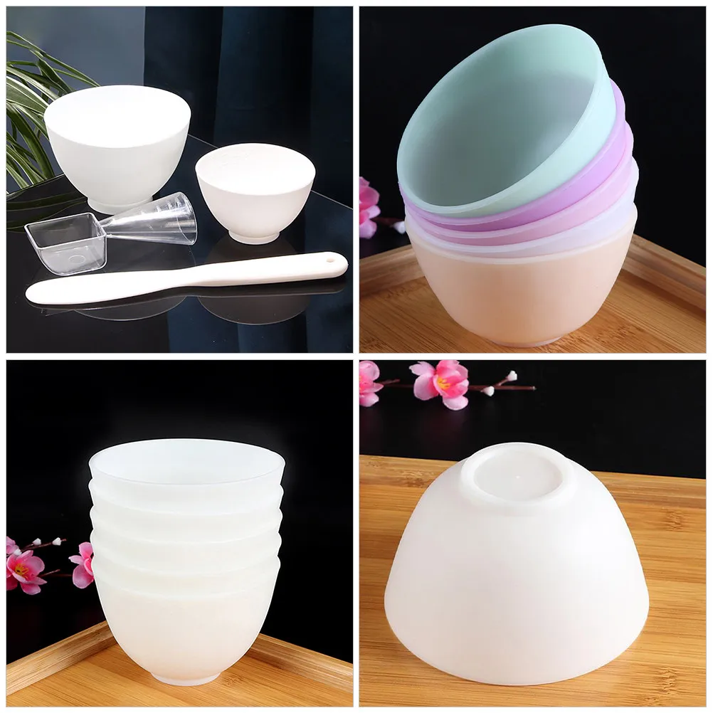 5Pcs Silicone Mask Mixing Bowls Facial DIY Skincare Supply Smooth Exquisite Texture for Spa Salon Home Use Mask Application - view 2