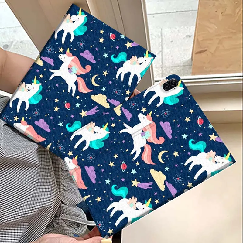 

Cartoon Unicorn Pink Pattern For Huawei MatePad M5 T5 SE 11 Pro Honor Tab 5 V7 V8 X9 GT 10.1 10.8 Inch Tablet Case Cover