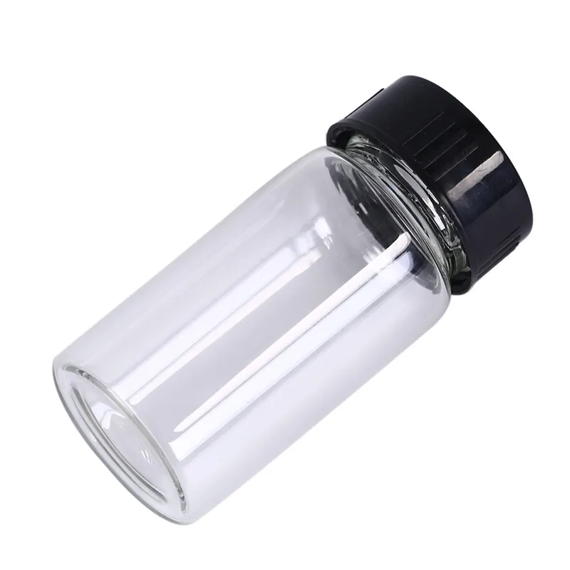 1pcs 20ml Small Lab Glass Vials Bottles Clear Containers With Black Screw Cap