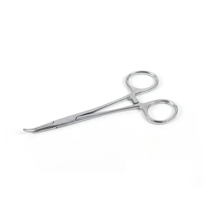 Pinça hemostática cabeça curvada 125 mm alicate médico de aço inoxidável pinça cirúrgica alicate de corte de laboratório