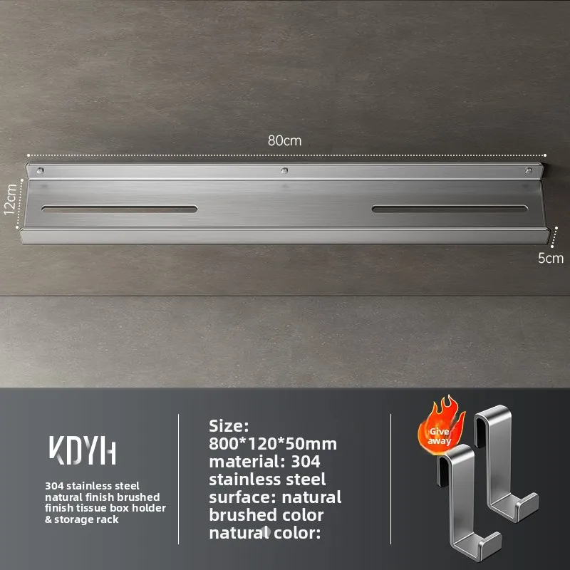 

Gun Grey 304 Stainless Steel Face Towel Holder No Drill Bathroom Shelf for Washroom Tissue