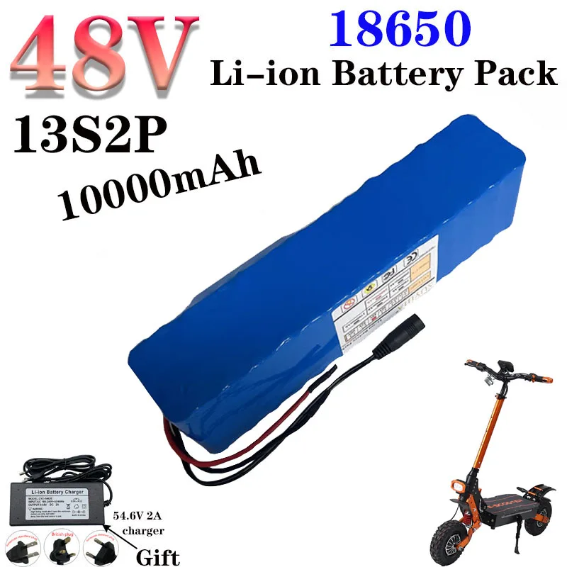 

13s2p 48v 10ah Hoch leistung 54,6 Batterie Elektro fahrzeug Elektromotor rad DIY Batterie mit BMS V 2a Ladegerät