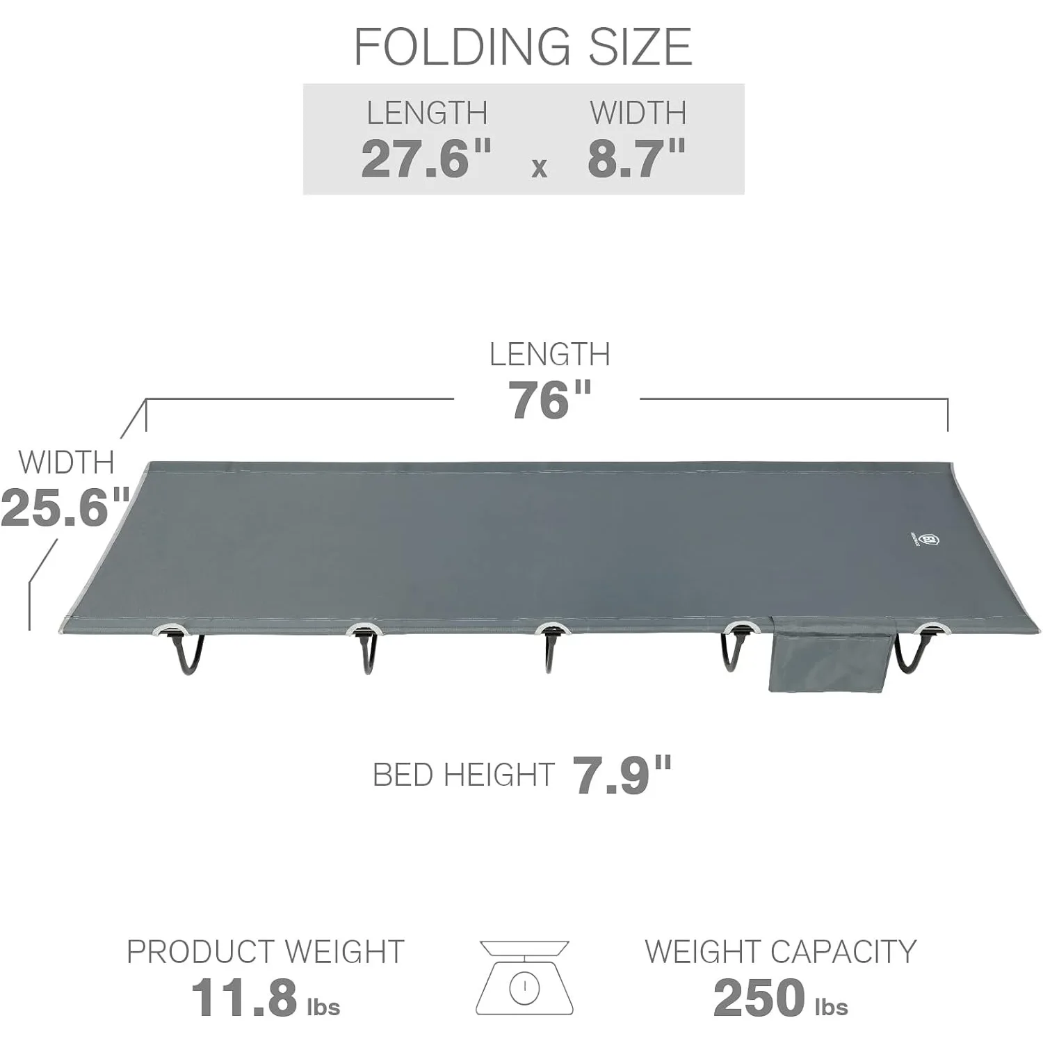 Imagem -06 - Berço de Acampamento Dobrável para Adultos Cama de Acampamento Resistente Berços Compactos com Bolso Lateral Portátil Dobrável